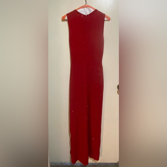 St. John Evening By Marie Gray Santana Long Dress with Paillettes and Scarf - Picture 11 of 15